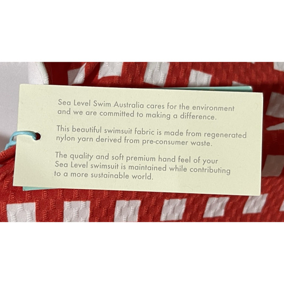 Sea Level Gingham Tankini Top Women's 8 Cross Front Padded - Picture 6 of 7